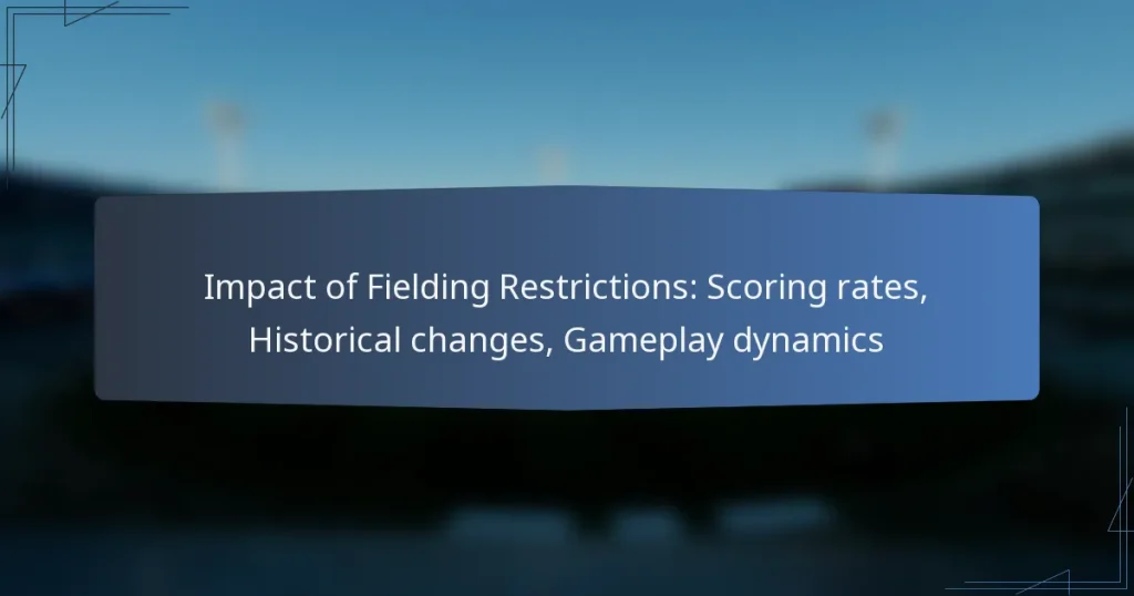 Impact of Fielding Restrictions: Scoring rates, Historical changes, Gameplay dynamics